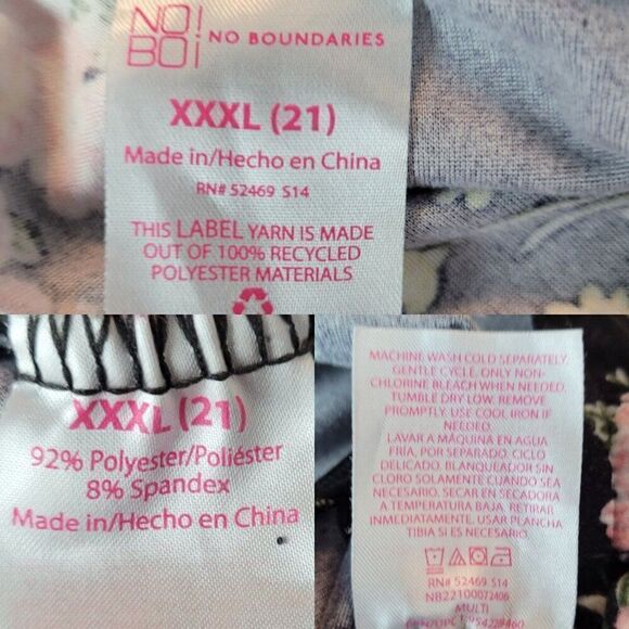 No Boundaries Off Shoulder Wide Leg Jumpsuit 3X Black Pink Floral Pockets Casual - Picture 3 of 12